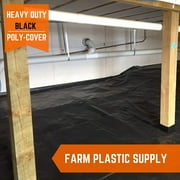 Farm Plastic Supply - Black Plastic Sheeting - 3 mil - (3 x 100) - Black Plastic Tarp, Polyethylene Vapor Barrier Plastic Sheeting, Black Painters Tarp, Roll of Heavy Duty Plastic