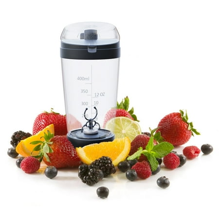 16 Oz Commuter Tumbler - Protein Shake Bottle- Self Stirring Mixer Travel Tumbler with Lid - 16 oz Drink Cup by Chef Buddy