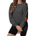 thumbnail image 2 of Women Valentines Sweatshirt Casual Love Theme Long Sleeve Crewneck Hoodless Tops Loose Comfortable Daily Loungewear Cute Sweatshirts for Women Grey M, 2 of 4