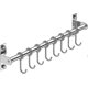 thumbnail image 1 of Stainless Steel Wall Mounted Kitchen Rail with 8 Removable Hooks, Space Saving Utensil Storage Organizer, 1 of 4