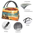 thumbnail image 4 of Yiaed Beach Umbrella Sunset Print Lunch box lunch bag Portable Insulated Lunch Box for Women Men Cooler Tote Bag with Front Pocket for Work Picnic Travel, 4 of 6