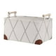thumbnail image 1 of Cesta de almacenamiento plegable cuadrada para ropa sucia de lona con asa de madera 38x28x21cm, 1 of 9