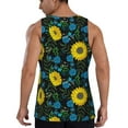 thumbnail image 3 of Easygdp Sunflowers And Blue Flower Men's Tank Top, Sleeveless Muscle T Shirts, Breathable, Quick-Dry, Loose for Gym, Running, Fitness - 4X-Large, 3 of 9