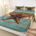 thumbnail image 3 of Manfei Boys Girls Western Texas Star 4pcs Bed Sheets,Vintage Aesthetics King Sheets,Rustic Lodge Cabin Super Cozy Sheet Set,Microfiber Bedroom Decor, 3 of 7