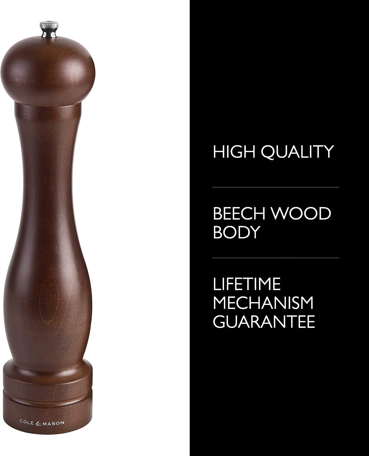12.5-inch Forest Capstan Pepper Mill - Adjustable Grinder for Kitchen