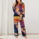 thumbnail image 2 of Fotbe Colorful Gecko Jungle Art Conjunto de Pijama de Manga Larga para Mujer con Estampado, Ropa de Dormir de 2 Piezas, Conjunto de Casa Suave y Cómodo con Bolsillos-XX-Large, 2 of 7