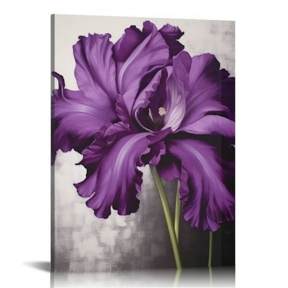 Fenyluxe Purple Flower Wall Art Decor Canvas Painting Kitchen Prints Pictures for Home Living Dining Room 16x20 in/12x16 in