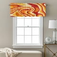 thumbnail image 3 of Orange Yellow Waves Valance Curtain for Windows Abstract Fantasy Pattern Modern Rod Pocket Curtain Valances Short Window Treatments Panels for Kitchen Bathroom Laundry Room Basement 56 x 16 Inch, 3 of 9