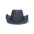 thumbnail image 2 of No Boundaries Cotton Distressed Denim Hat, Women's, One Size, Dark Blue, 2 of 3