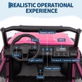 thumbnail image 4 of 24V 2-Seater Kids Ride-On Truck, Four-wheel Drive Electric Car with Remote Control, 3 Speeds Up to 4.97MPH, Spring Suspension & LED Lights for Outdoor Adventure, 4 of 9