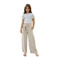 thumbnail image 2 of LIJCC Kid Girls Cotton Linen Palazzo Pants Wide Leg High Waist Flowy Casual Trousers Loose Lounge Smocked Flowy Trousers Kids Vacation Outfits, 2 of 8
