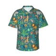 thumbnail image 2 of Picia Jungle Animals Gentle Cotton Regular Fit Short Sleeve Casual Hawaiian Shirt for Men-X-Large, 2 of 9