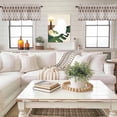 thumbnail image 4 of Geometric Moroccan Window Valance Curtain Moroccan Trellis Grey Brown Rod Pocket Short Curtain for Living Room, Bedroom & Kitchen Window Decor 54x18in, 4 of 8
