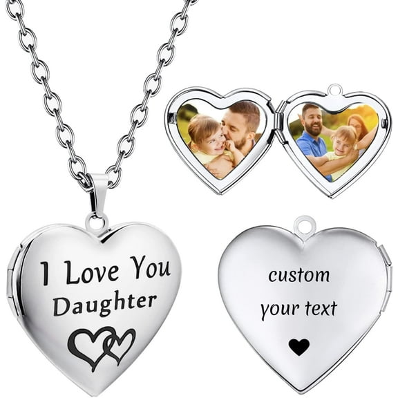 Heart Locket Necklace That Holds Pictures Silver Locket Necklace Custom Photo Lockets For Women Personalized Birth Flower Necklace For Women[o7383]