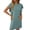 Green, variant on Women's Casual Summer Mini Dress Crewneck, Ruffle Cap Sleeve, Textured Striped, Made of 75% Viscose Rayon / 25% Polyester, for Various Events