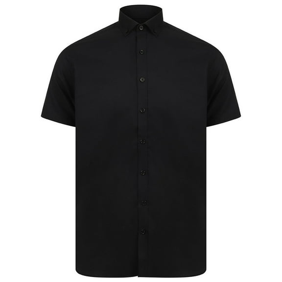 Henbury Mens Modern Short Sleeve Oxford Shirt