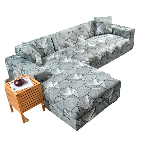 XIBUFE Sectional Couch Covers Printed L-Shaped Sofa Covers Stretch Couch Slipcover for Living Room,1/2/3/4 Seater