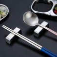 thumbnail image 2 of Hongchun Lot de 5 Porte-Baguettes en Acier Inoxydable 304 pour Table à Manger, Cuillère Argentée Réutilisable (Argent), 2 of 5
