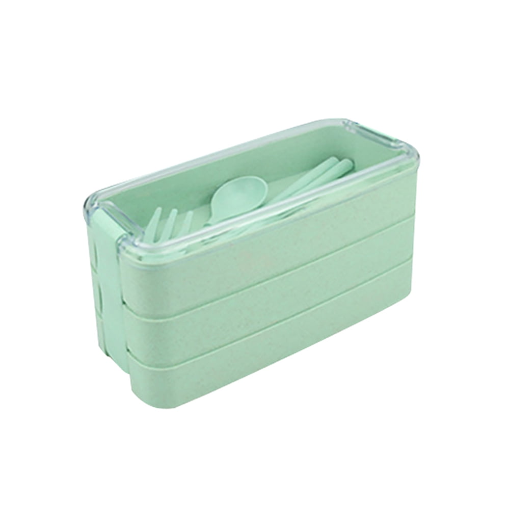 Details about   2 Layers Plastic Oven Food Storage Container Student Lunch Box with Chopsticks 