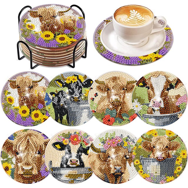 Posavasos Cgtredaw Arte Con diamantes DIY 8 Uds. Suministros manualidades