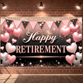 thumbnail image 5 of Pink Heart Theme Retirement Banner Gold Stars Design Happy Retirement Display Glittery  Black Background Retirement Party Backdrop for Retirement Party Indoor Celebration Photo Shoot, 5 of 8