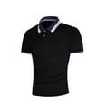 thumbnail image 2 of Sunloudy Hombres Verano Slim Fit Camisa, Contraste Color Solapa Manga Corta Casual Tops para Novio, Marido, Padre Sunloudy moda, 2 of 6
