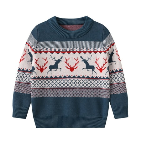 

Toddler Boys Girls Christmas Deer Sweater Long Sleeve Warm Knitted Pullover Knitwear Xmas Tops Baby Girl 6-9 Months Clothes Winter Girls Hoodie for Twin Baby Girls Sweatshirt Vest Women Zip up