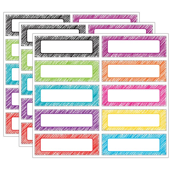 Teacher Created Resources Scribble Labels Magnetic Accents, 20 Per Pack, 3 Packs