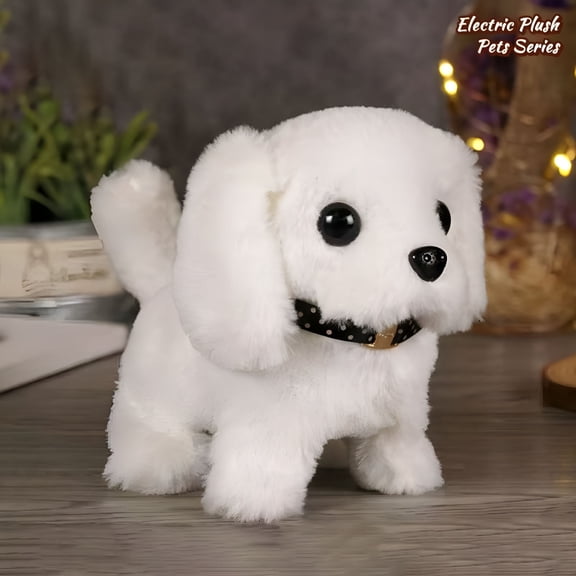 BESTSKY The Electric Plush Dog Doll Can Bark Walk and Wag Its Tail,A Realistic Dog Plush Toy Gift