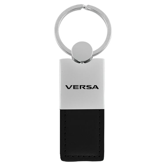 Nissan Versa Duo Rectangular Leather Key Chain (Black)