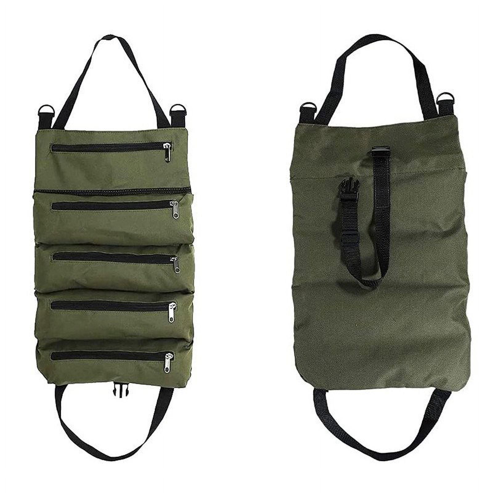 MesaSe X Car Tool Roll up Bags Waxed Canvas Thickening Tool Bag Storage Portable 12 Amp Canvas Carrier Pouch Tools Tote Sling Holder Back Seat