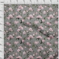 thumbnail image 4 of oneOone Polyester Spandex Gray Fabric Floral Craft Projects Decor Fabric Printed By The Yard 56 Inch Wide, 4 of 4