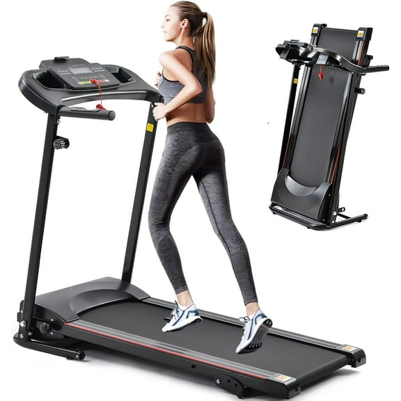2.5HP Folding Maual incline Treadmill with MP3 Speaker Running Walking Jogging High Weight Capacity Exercise Machine 12 Automatic Programs for Home Office,Black