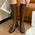 thumbnail image 2 of Shadoumai Boots for Women, Knee High Boots, Mid Block Heel Zipper Boots Ladies Party Dance Shoes, 2 of 5