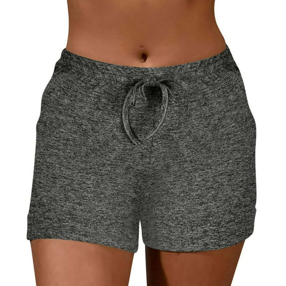 Rezuofi 1 Pcs Yoga Shorts for Women Cotton Summer Casual Low Rise Drawstring Athletic Shorts Slim Soft Lounge Shorts with Pockets