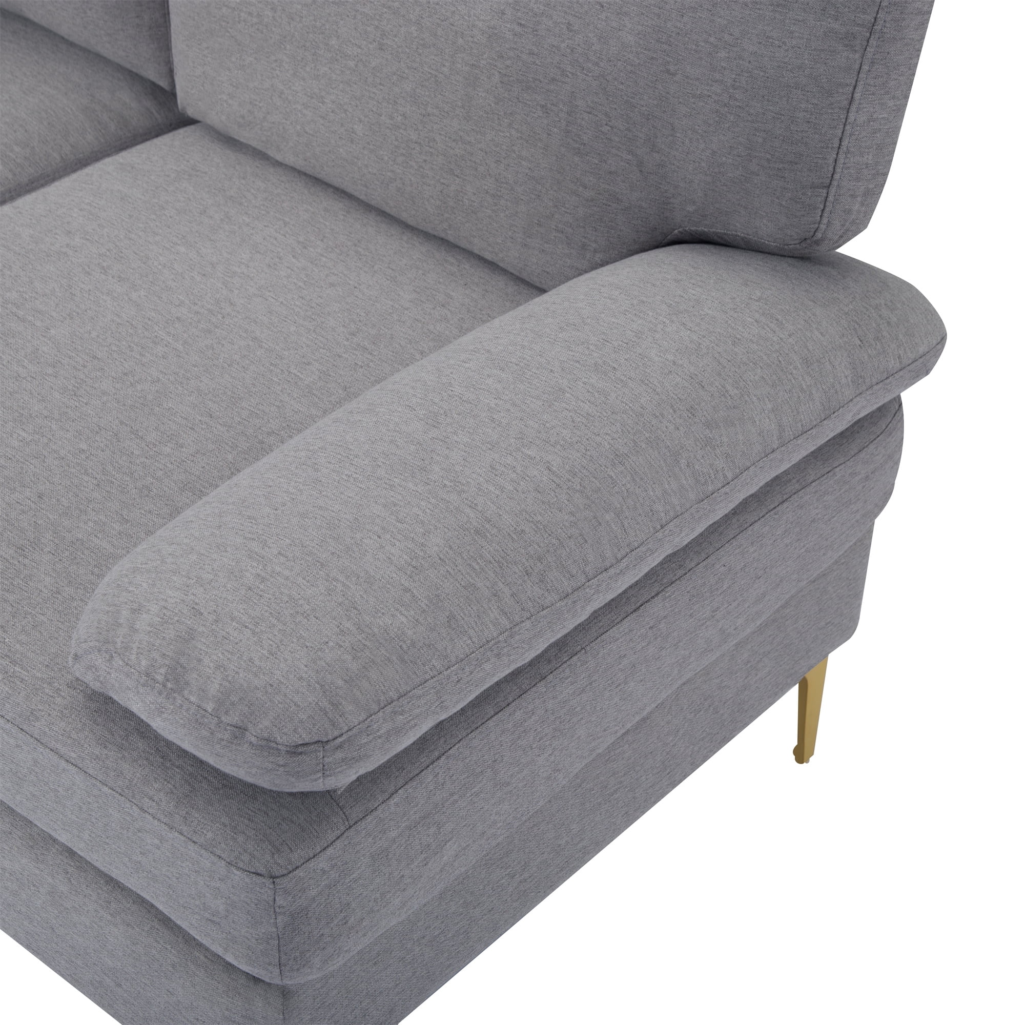 Aukfa 80" Sectional Sofa with Chaise for Living Room, Modern Lounge Couch, Pillow Top Arm, Gray