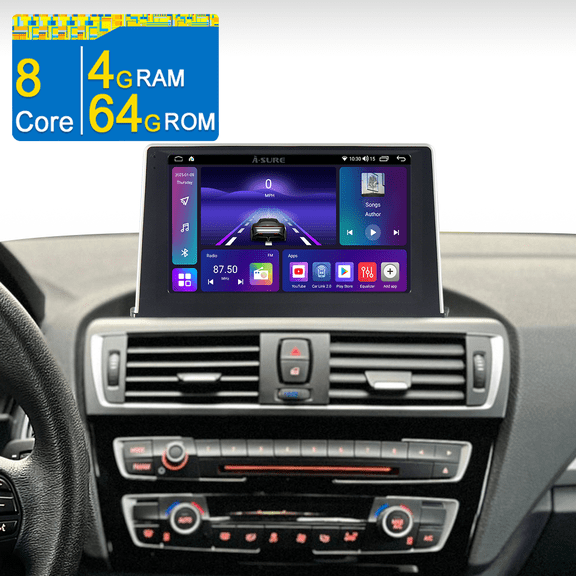 8-Core Android 15 Car Radio 4 64GB Car Stereo for BMW 1er MK2 F20/F21 NBT 2011-2016 with Apple CarPlay/GPS Navi/Wi-Fi/BT 5.0/DSP/1280HD