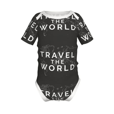 

Coaee Travel The World1 for Soft Baby Short-Sleeve Bodysuit Baby Climbing Clothes Baby Girls Boys Bodysuit Romper-2 Years