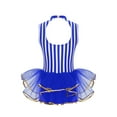 thumbnail image 2 of Alvivi Kids Girls Sequins Striped Modern Jazz Latin Ballet Dance Dress Mesh Tutu Skirted Leotard Royal Blue 10, 2 of 5