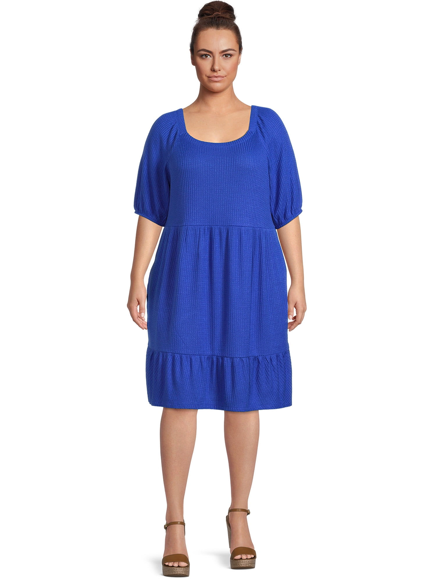 Terra & Sky Women's Plus Size Thermal Knit Dress