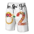 thumbnail image 4 of Logiee 2025 New Year'S Print Mens Swim Trunks Quick Dry Board Shorts,Breathable Hawaii Beach Shorts Swimwear Bathing Suits-Large, 4 of 6