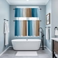 thumbnail image 3 of Blue Brown Ombre Kitchen Curtains Sets for Windows 24 Inch Length, Vintage Country Wooden Rod Pocket Window Treatments Tier Curtains and Valances Set for Bedroom/Bathroom, 3 of 8