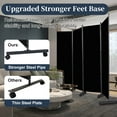 thumbnail image 3 of Room Divider and Folding Privacy Screens W/Wheels, 6FT Rolling Partition Room Divider 88'' Wide Room Separation, Self-lockable 4 Panel Wall Divider Fabric Panel Screens for Office Bedroom Dorm Studio, 3 of 7