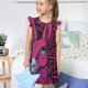 thumbnail image 4 of Fotbe ink Donkey Pop Art Vestido de Dormir para Niñas de 3 a 10 Años, Mangas Cortas, Estilo Princesa, Pijama Camisón con Mangas Voladas-Small, 4 of 6
