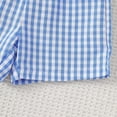 thumbnail image 6 of Bainana Boys Outfit Set Infant Cartoon Print Short Sleeve Crew Neck Tops And Plaid Shorts Set Cute Handsome Toddler Boys Summer School Party Daily Wear Size 6-12 Months, 6 of 6
