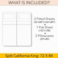 thumbnail image 5 of PRATYUX Split Cal-King 5-PC Sheet Set for Adjustable Bed - 700-Thread Count 100% Organic Cotton, 10" Deep Pockets - Teal Blue, 5 of 7