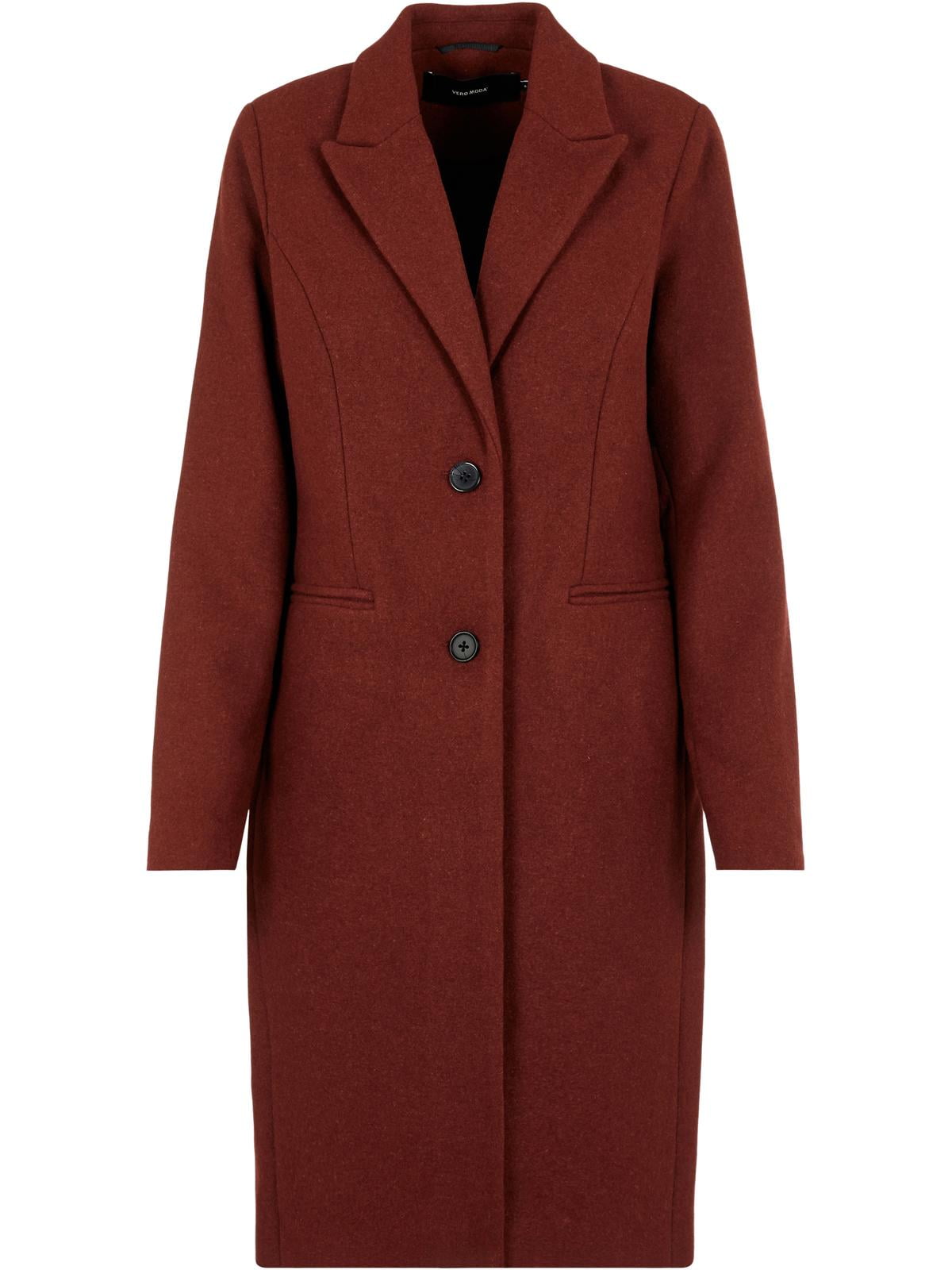 Hvem Mordrin ly Vero Moda Womens Blaza Wool Blend Midi Car Coat Red L - Walmart.com