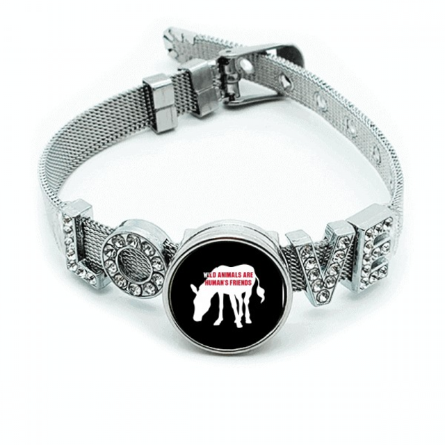 Los animales salvajes son seres humanos amigos Pulsera pulsera pulsera de cristal amor pulsera ajustable