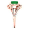 thumbnail image 3 of Clara Pucci 14K Rose Gold Solid Gold Emerald Solitaire with Accents Anniversary Ring for Women - 1.935 cttw Emerald Cut, 3 of 8
