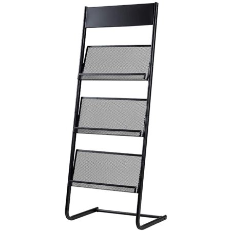 Black Vertical Magazine Rack Bank Brochure Single Page Holder Office ...
